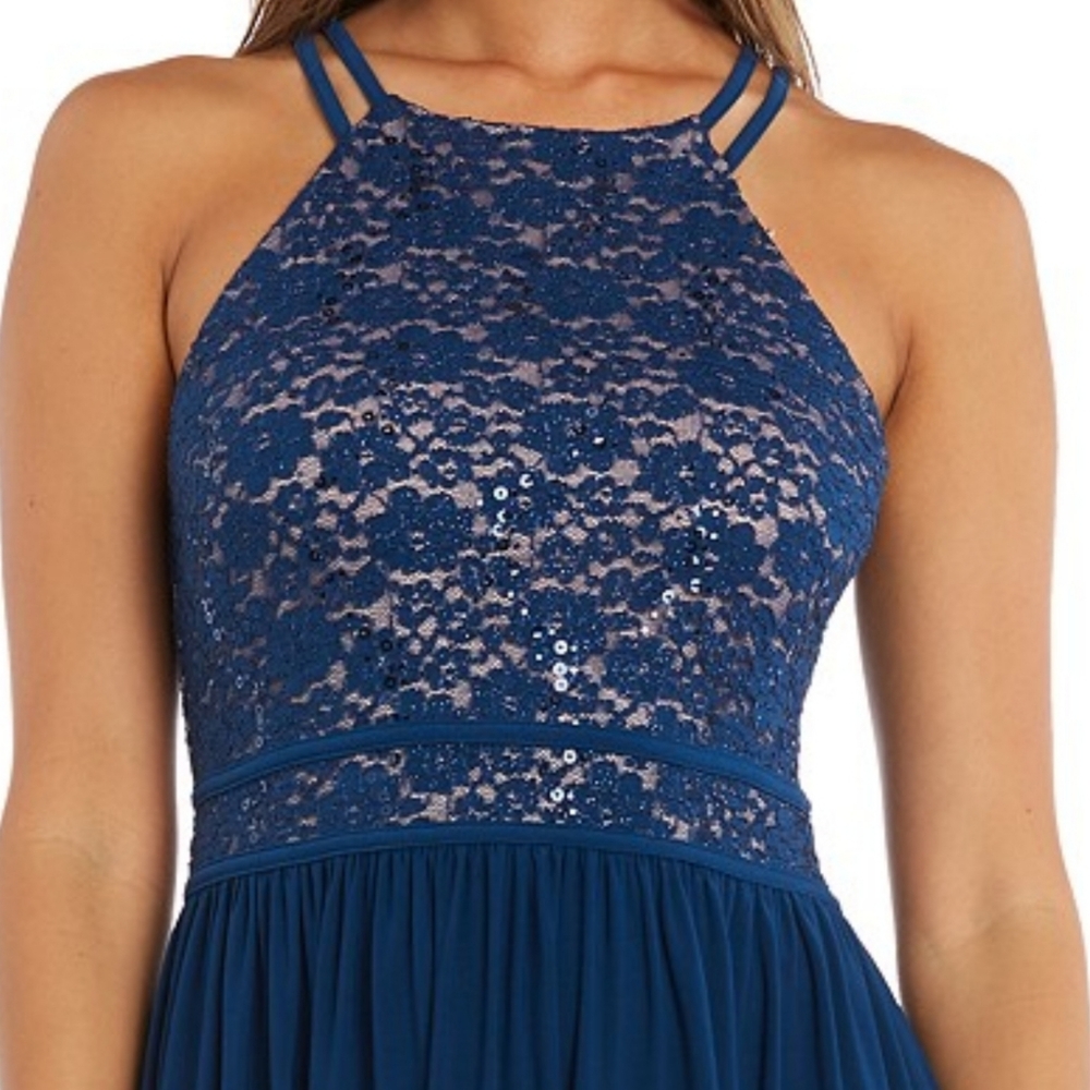 Nightway Blue Lace Dress